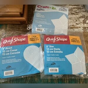 Quick Shape star and heart plastic canvas shapes, total of 15